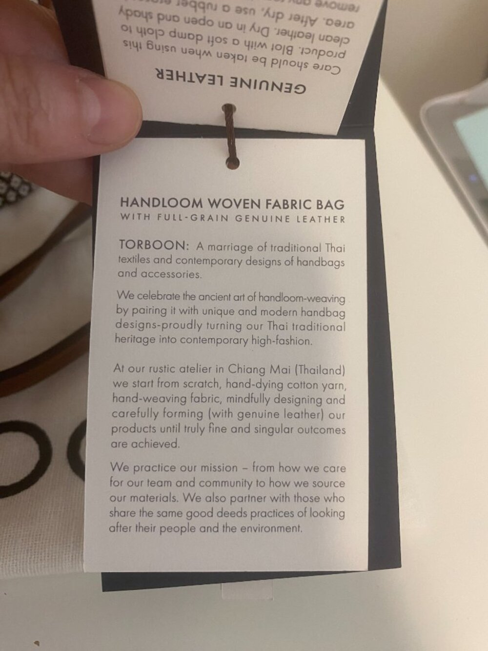 NWT Chicago Mini—Align / Salt & Pepper with Brown Leather by Toorbon - Picture 3 of 15